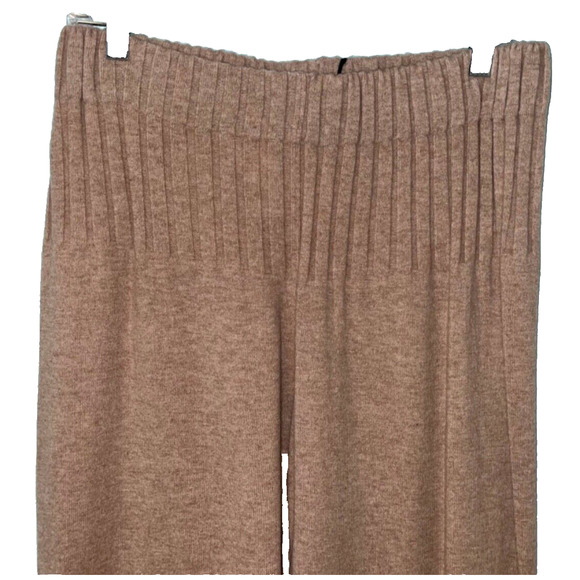 Leo & Ugo Womens Pants Beige Size 4 High Rise Wide Leg Dress Pant 100% Wool - Picture 2 of 7